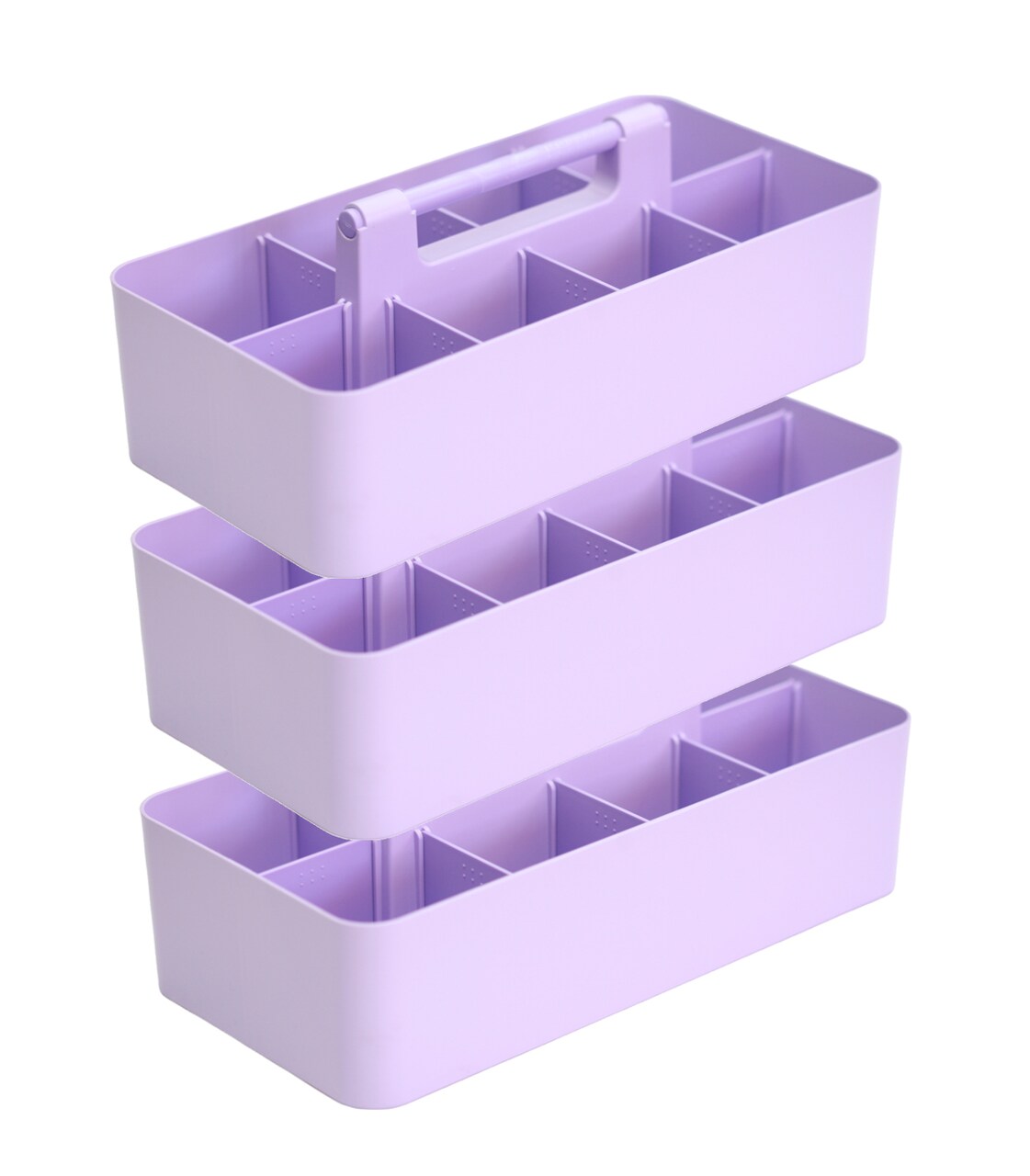 Enjoy Organizer Portable Caddy with Handle – 8-Compartment Storage Bin with Removable Dividers for Office, Crafts, and Home – Made in USA